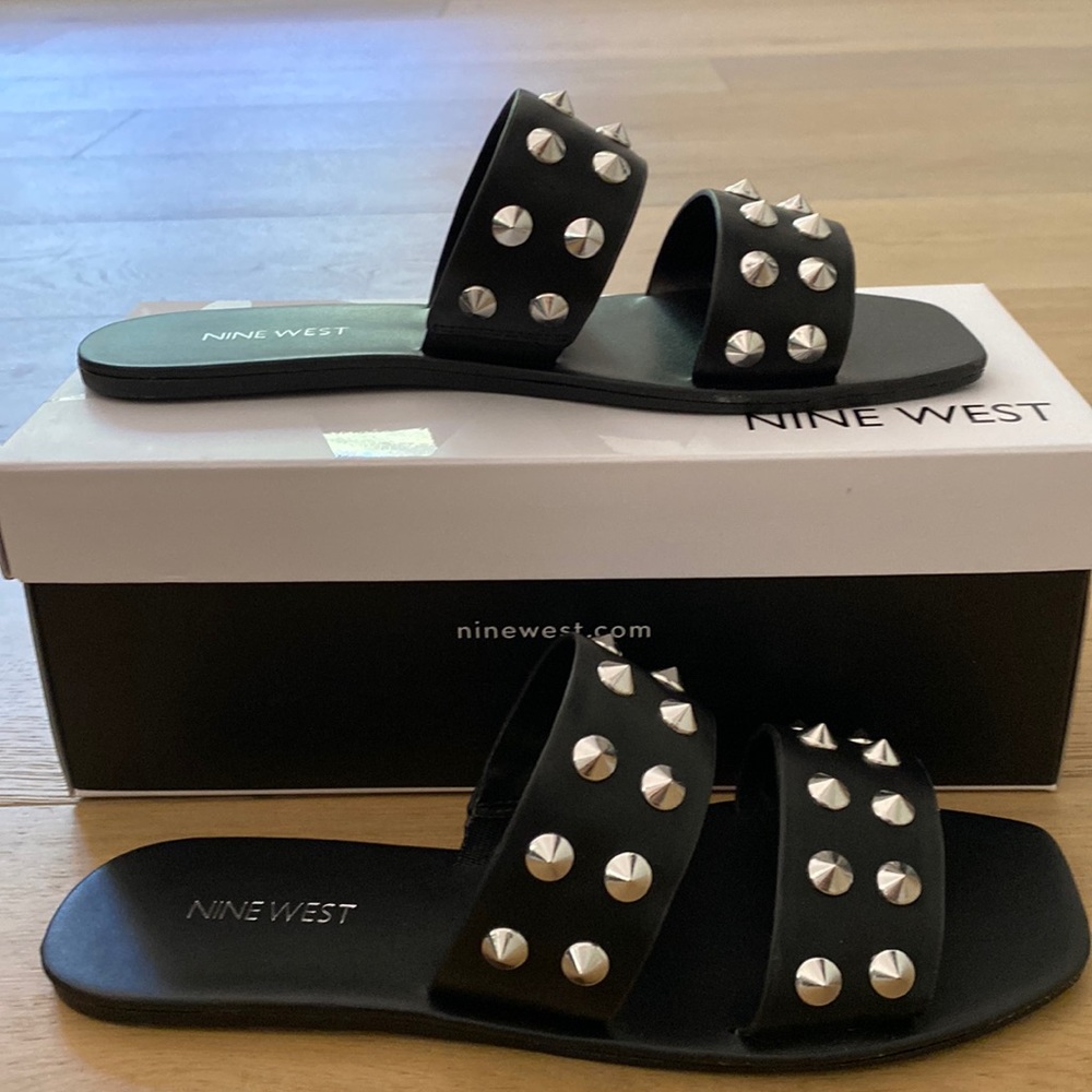 Nine West studded slides